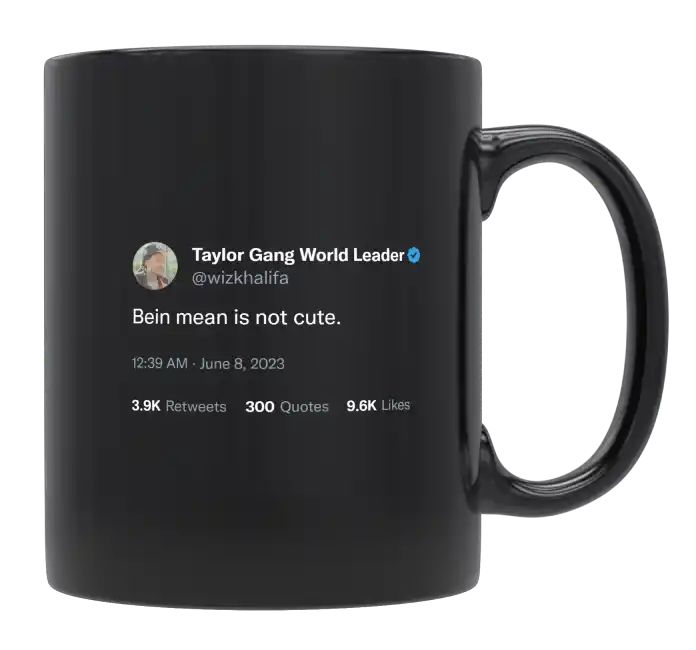 Wiz Khalifa - Being Mean Is Not Cute- mug