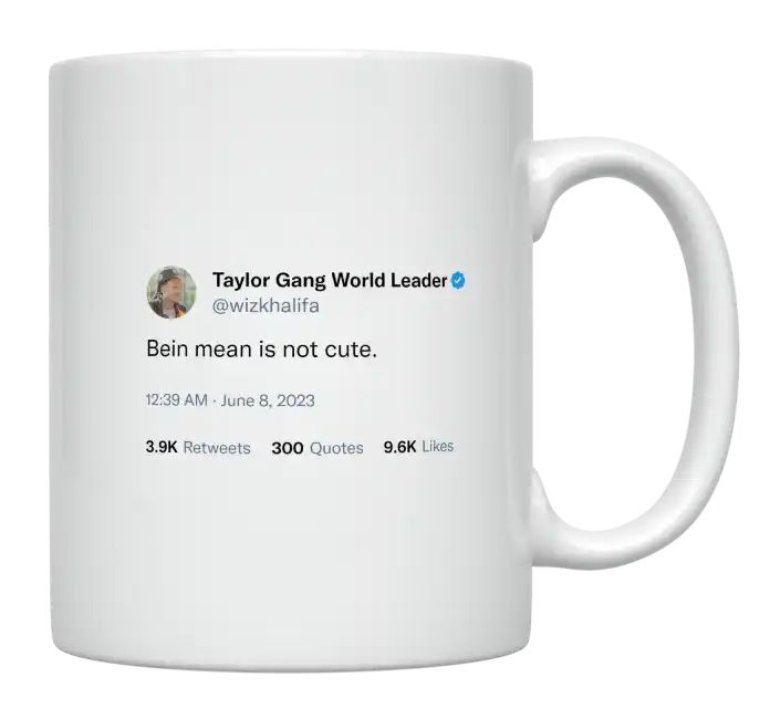 Wiz Khalifa - Being Mean Is Not Cute- mug