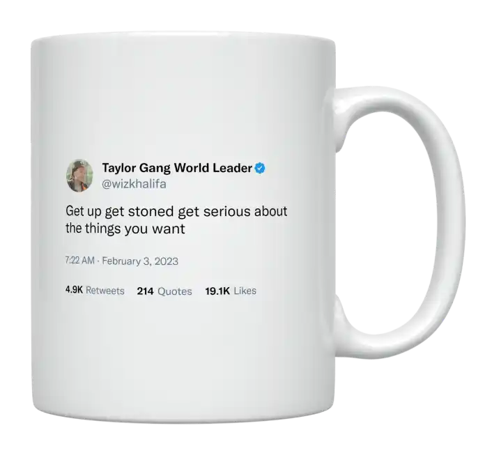 Wiz Khalifa - Get Serious About the Things You Want-tweet on mug