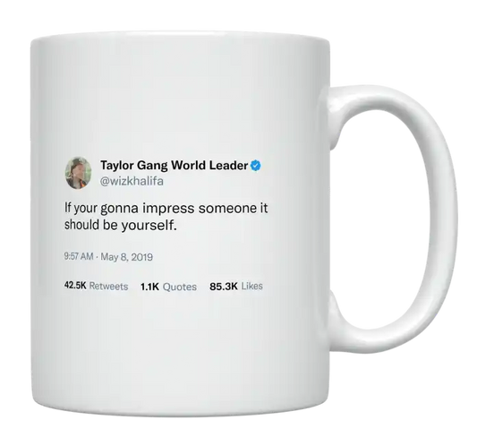 Wiz Khalifa - Impress Yourself-tweet on mug