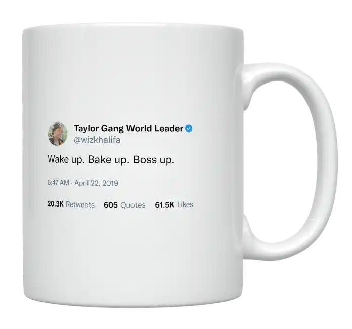 Wiz Khalifa - Wake Up, Bake Up, Boss Up- mug