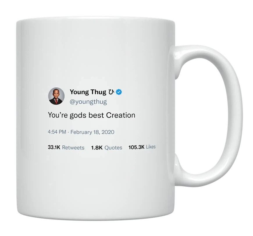Young Thug - You’re Gods Best Creation-tweet on mug