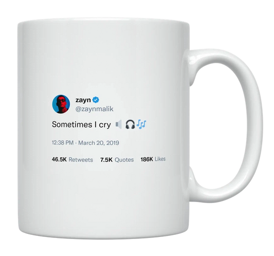 Zayn Malik - Sometimes I Cry-tweet on mug